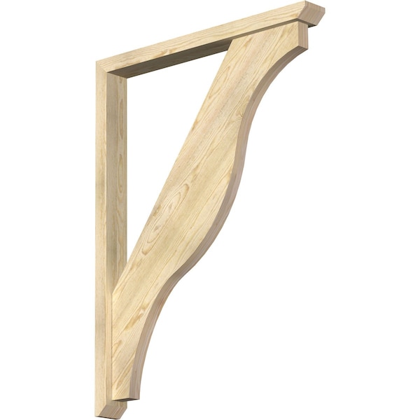 Ekena Millwork Funston Slat Rough Sawn Bracket w/ Offset Brace, Douglas Fir, 4"W x 36"D x 48"H BKT0402X36X48FST06RDF - main